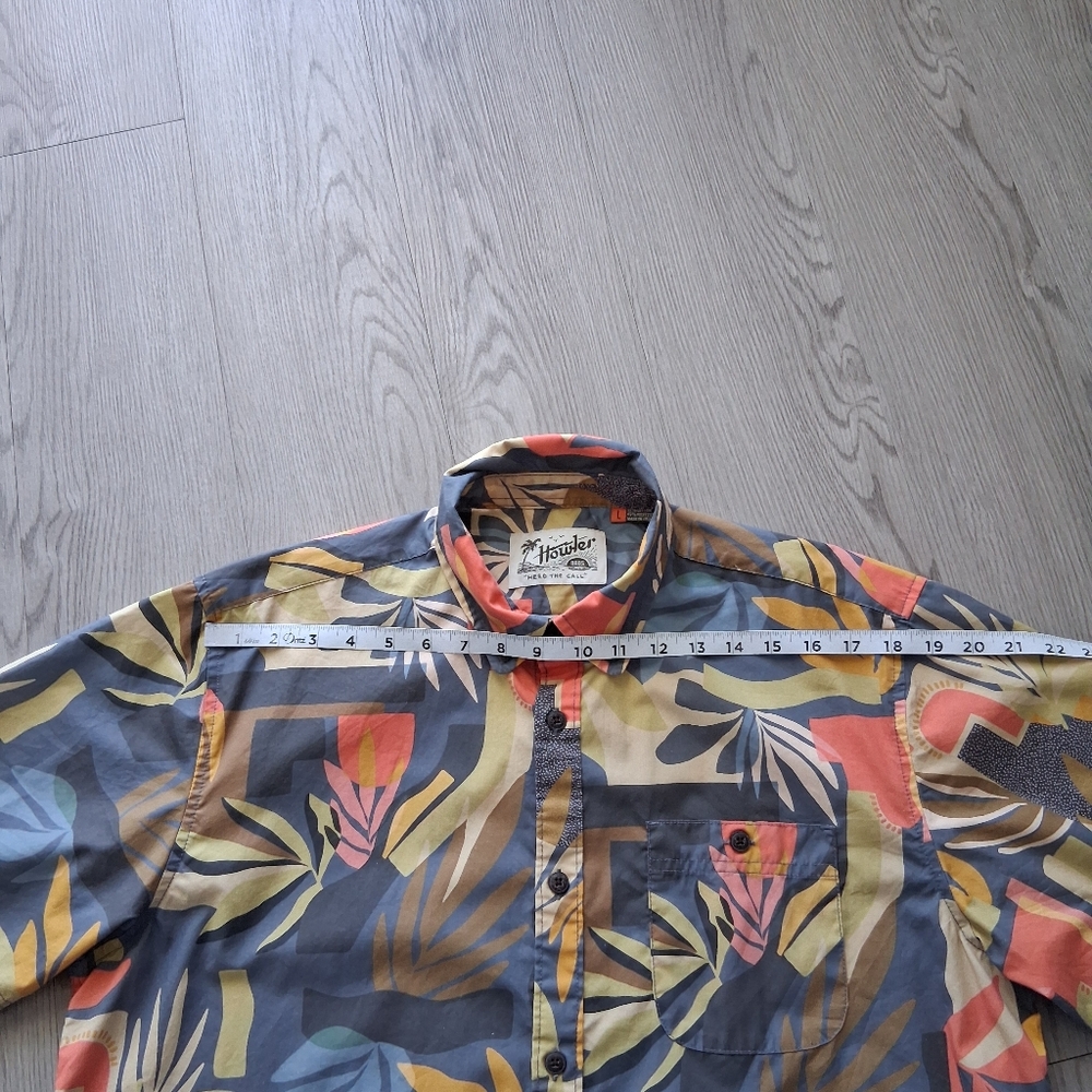 Howler Brothers Mansfield Shirt Absract Savannah Petrol L - Picture 10 of 15